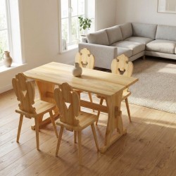 Krzesło sosnowe SERCE