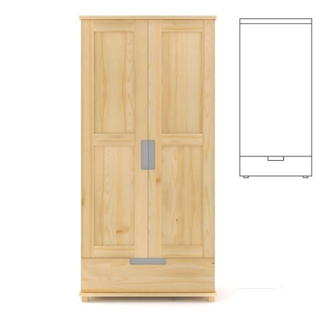 Szafa sosnowa SF1Z 80/90/100x190x60 cm