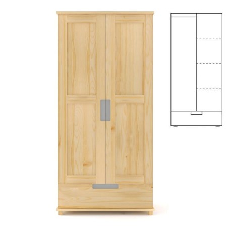 Szafa sosnowa SF1P 80/90/100x190x60 cm