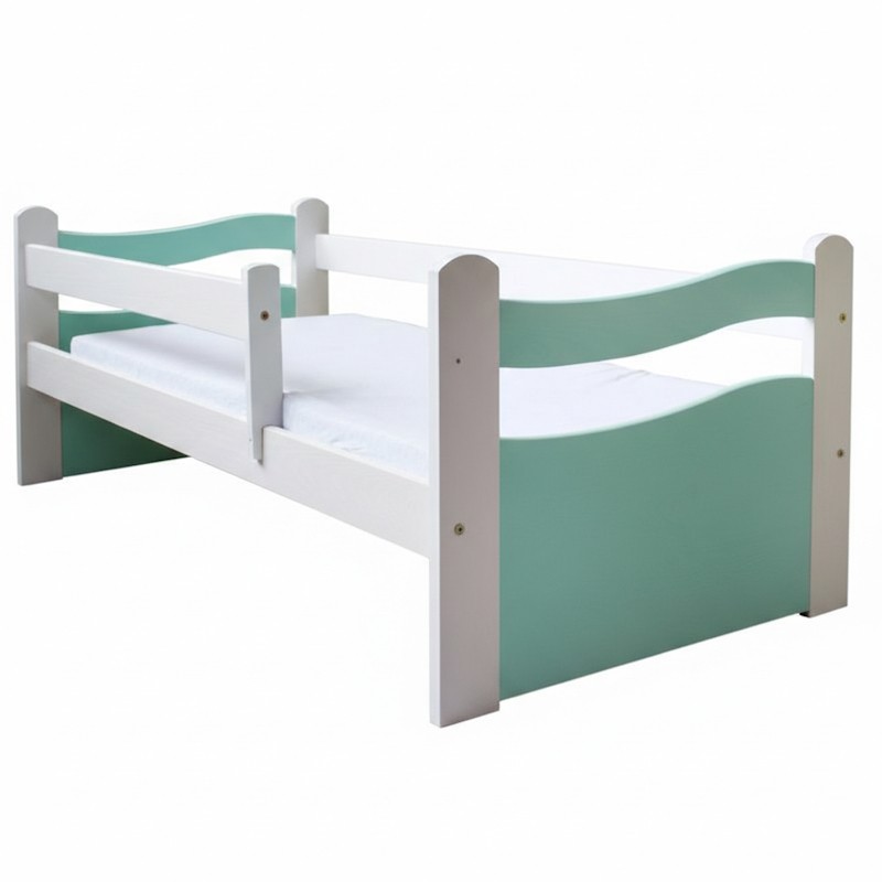 Łóżko dziecięce Fala 70x160 cm kolor biało-turkusowy