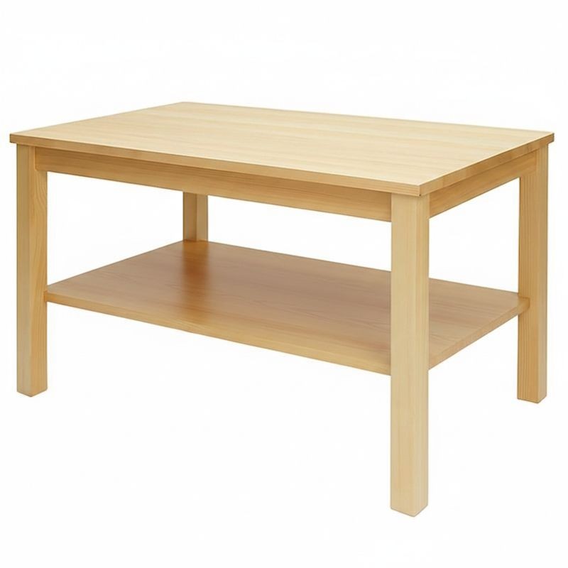 Stół sosnowy prostokątny z półką ostre rogi - różne wymiary