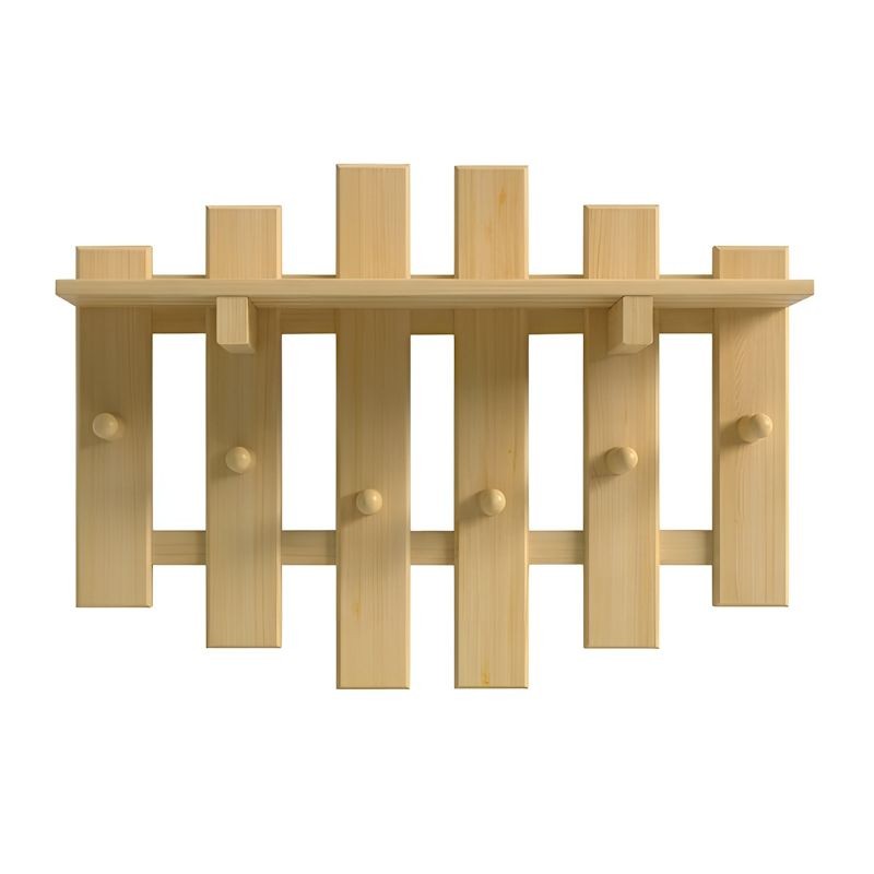 Standardowy drewniany wieszak na kurtki, czapki do przedpokoju.